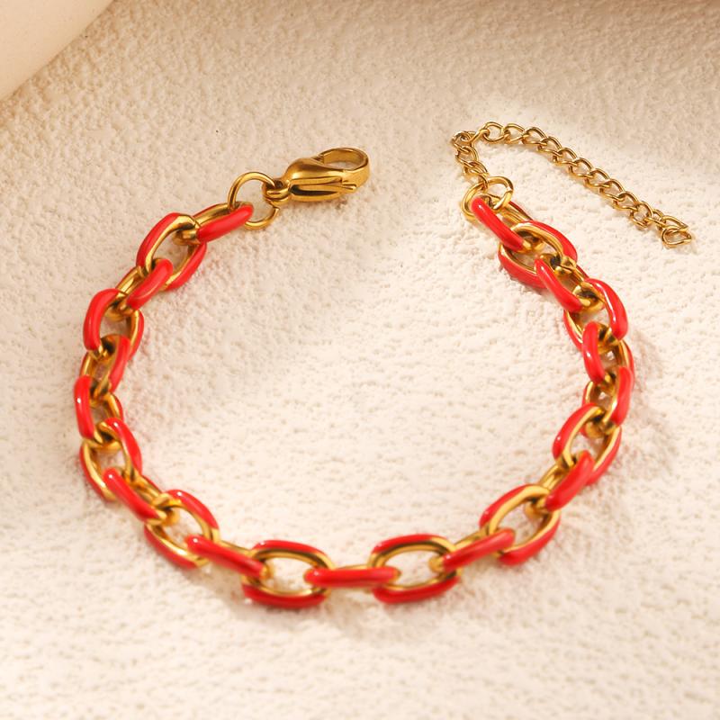 Cuban Link Titanium Steel Bracelet 18K Gold Stainless Steel Fashionable Non-Fading High-End Feeling Jewelry Accessory