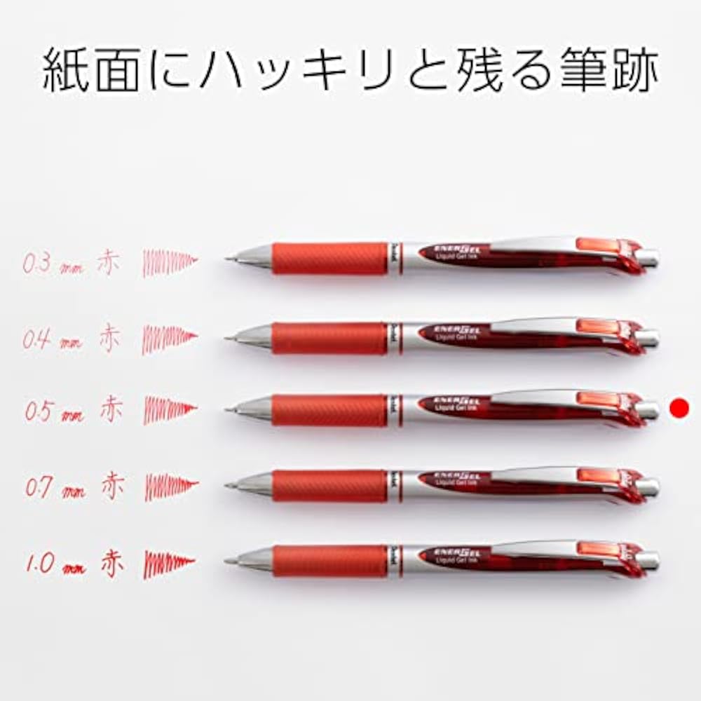 Pentel Ballpoint Pen Gel Ink Gel Knock Type 0.5mm Silver Shaft BLN75Z-B Red