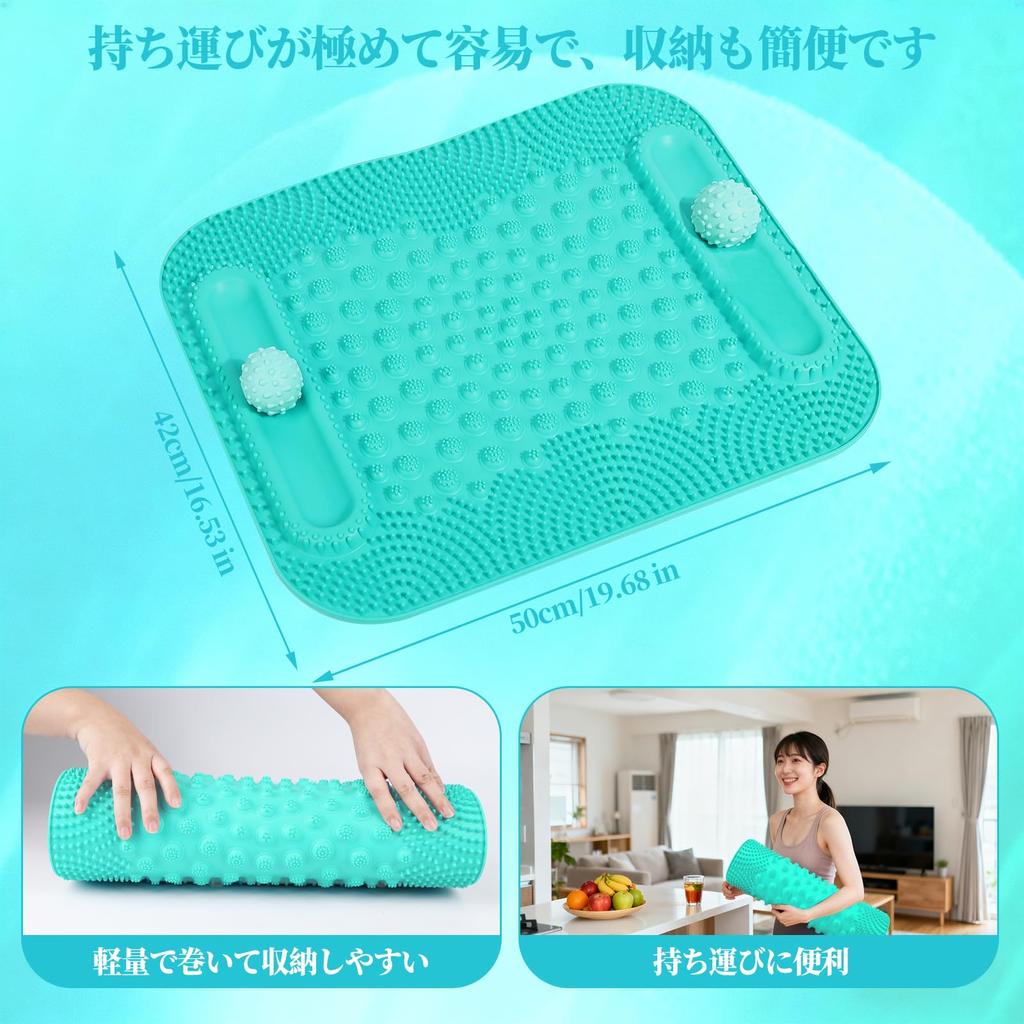 LOUCITY Foot Reflexology Mat with Massage Foot Shiatsu TPR Foot Massager Acupressure Foot Home Health Fatigue Foot Treadmill Exercise Balls, Massager,