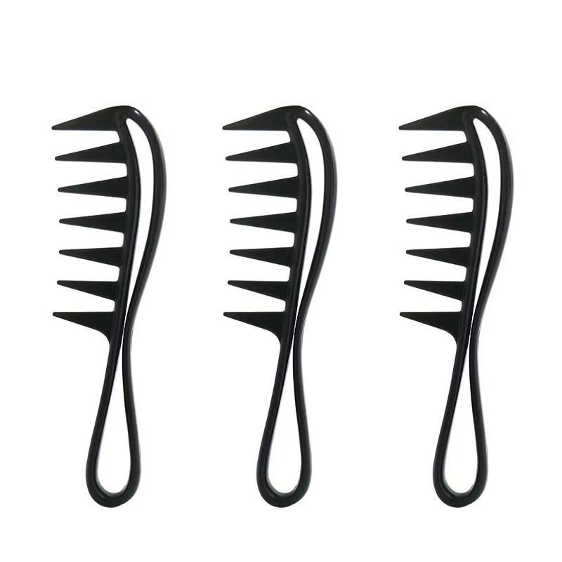 Hair Comb With Fish Bone Handle Large Teeth Styling Brush For Mens Hair Styling And Haircare