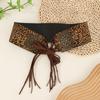 Korean Style Y2K Hollow Waistband Leopard Print Splicing Rings Belt Pu Waistbands  Versatile