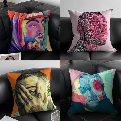 Hip-hop Singer Mac Miller-M Pillow Case Anti-dustmite Pillowcase Invisible Zipper Silky Short Plush Sofa Cushion Cover