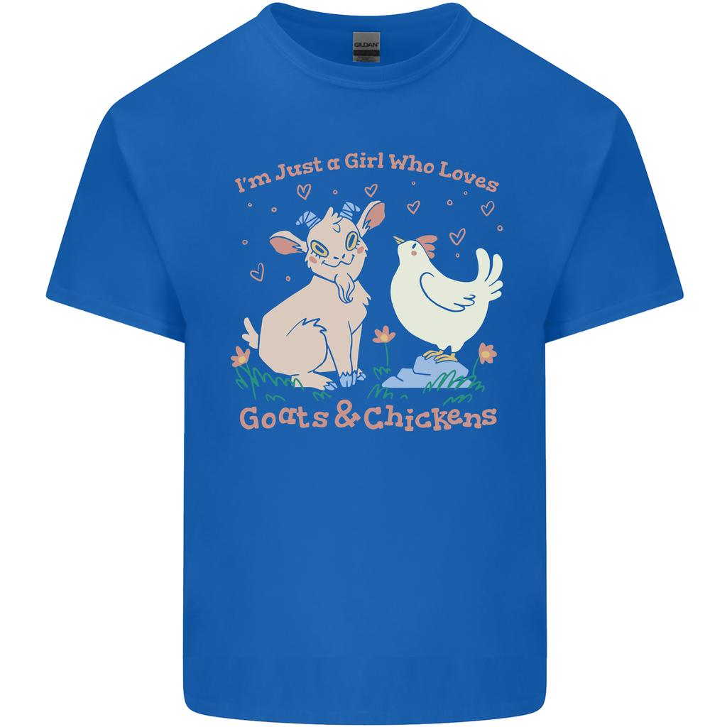 A Girl Who Loves Goats Chickens Farmer Unisexs Light Cotton TShirt