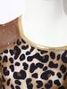 Kids Girls Leopard Printed Gymnastics Ballet Leotards Dance Performance Costume Rhinestones Caveman Jumpsuit with Oversleeve