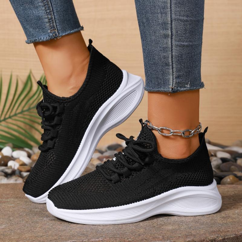 Breathable Lace Up Mesh Sneakers Women  Autumn Fashion Light Weight Sports Shoes Comfort Soft Sole Non Slip Running Shoes
