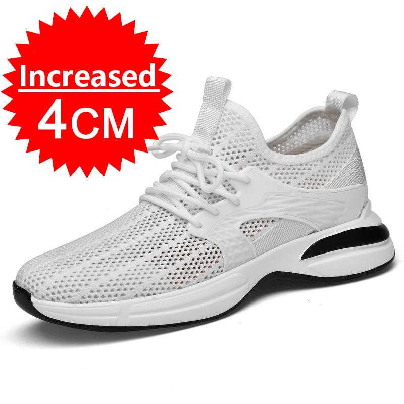 New Invisible Heightening 8CM Men Running Shoes Low Heel Soft Bottom Casual Sports Shoes Breathable Mesh Inner Lining EVA Insole