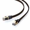 Sanwa Supply LAN Cable CAT8 Mesh Flat 40/25Gbps/2000MHz Gigabit Ethernet Cable RJ45 Connector Anti-Claw (3m) Black KB-T8MEFL-03BK