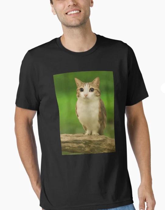 Meowl Cat Owl Funny Internet Trendy Meme T-Shirt 4XL