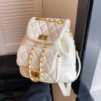 Autumn And Winter New Trendy Rhombus Versatile Solid Color Backpack Bag For Women Crossbody Large Capacity Student Business Bag
