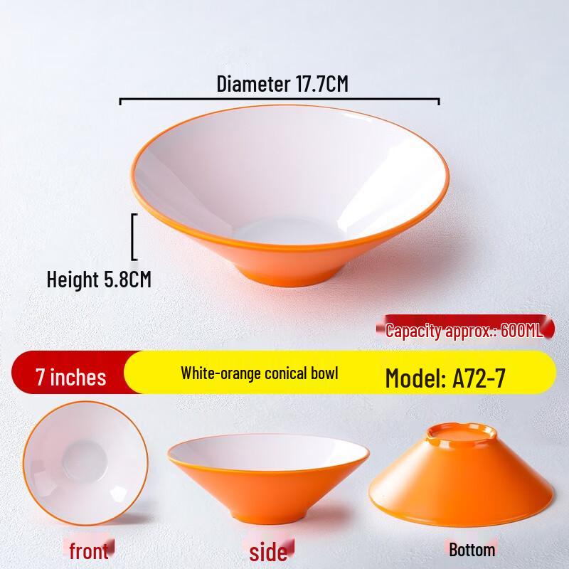 Nordic Style Melamine Conical Ramen Bowl