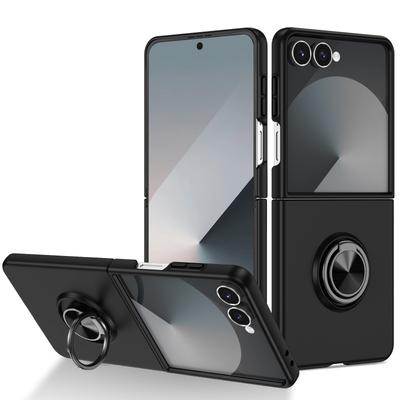 Finger Ring Stand PC Folding Case for Samsung Galaxy Z Flip7 5G Flip 7 Flip6 Flip5 Flip 6 5 4 3 2 Flip2 Flip4 Flip3 Cases