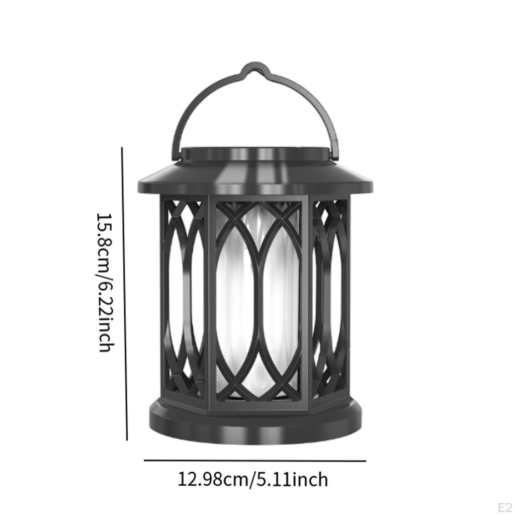 Outdoor Garden Lantern Solar Light Balcony Lawn Outside Decor Home Realistic Flickering Flame Yard
