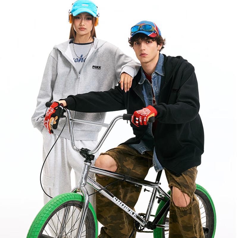 Fingercroxx IT Herren Winter Trendiges Kapuzen-Reißverschluss-Sweatshirt