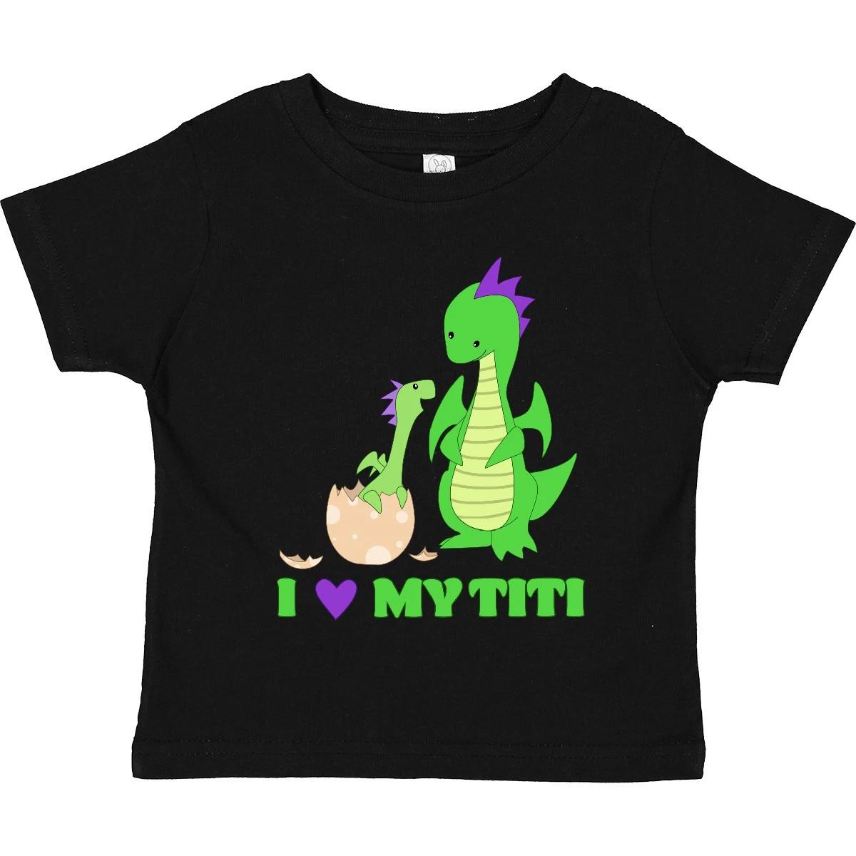 Inktastic I Love My Titi Toddler T-Shirt Family Dragons Auntie Hatchling Egg Kid 160
