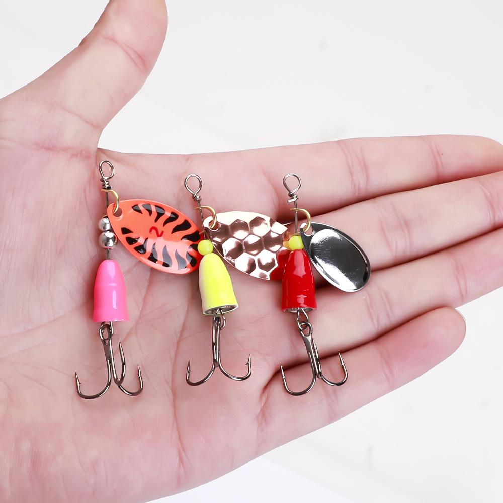 10 stk Spinner Agn 4g 4,5g 5g Skjelokk Gjedde Metall med Diskantkroker Kunstig Bass Agn Fiskelokk