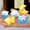 Cartoon Weather Squeeze Toy with Bell Ball Chain Stress Relief Slow Rising Star Moon Snowflake Cloud Sensory Fidget Toy Decompression Gadget
