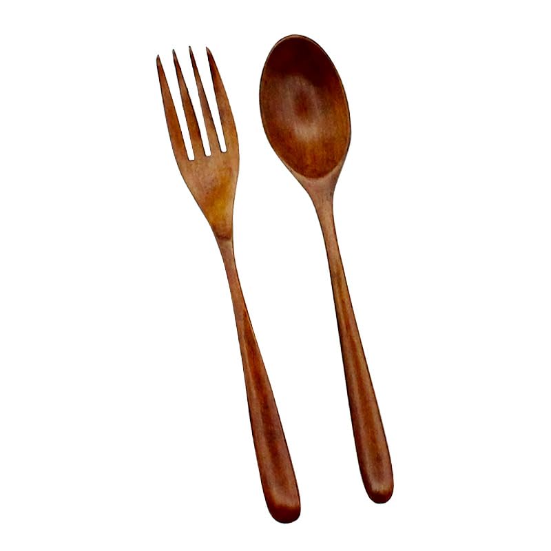Spoon and fork cutlery for stylish set, stylish, wooden, set, kids, lunchbox, (brown)