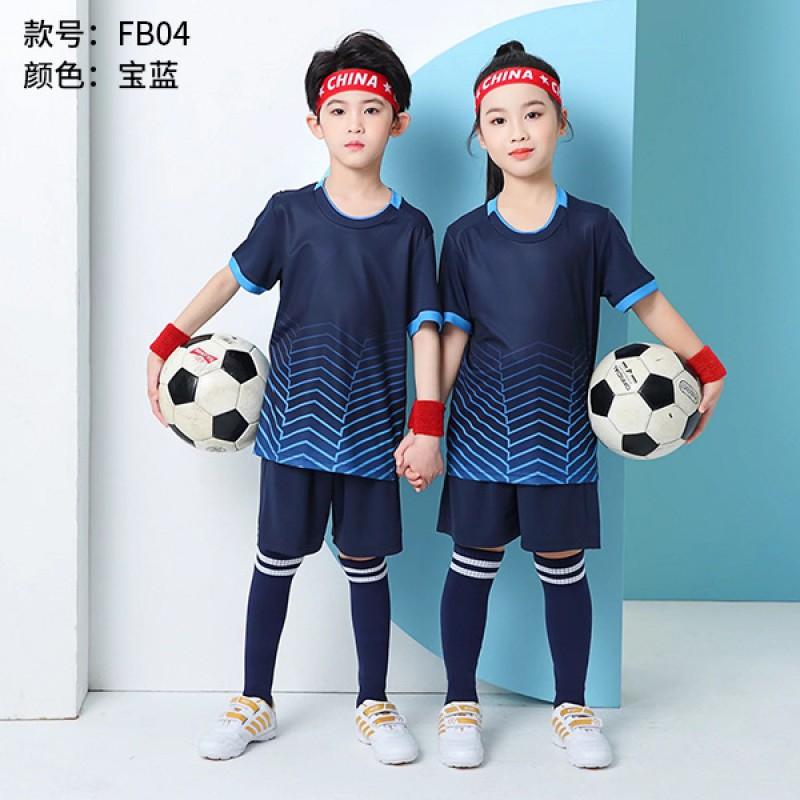 Kids Soccer Uniform Set Gradient Print Performance Jersey Short Sleeve Kit Training Match