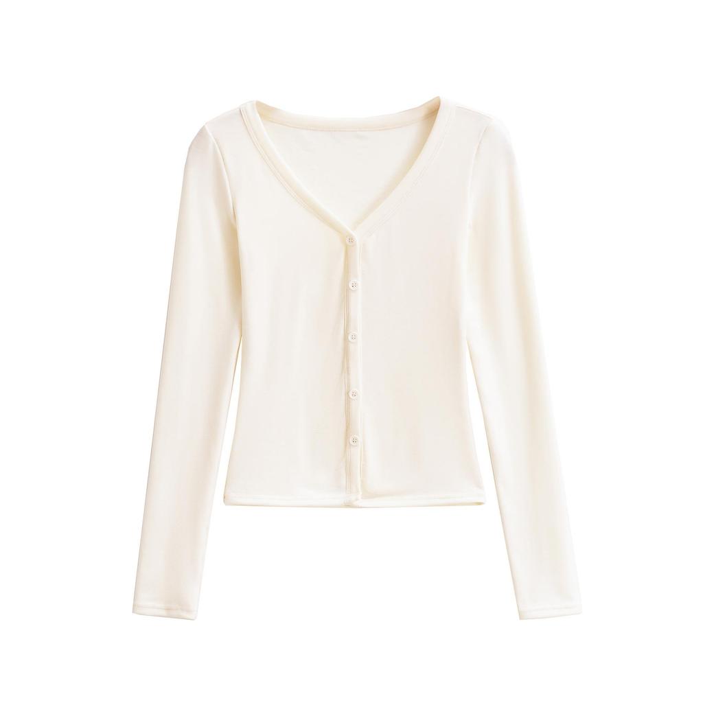 New Korean Style V-Neck Slim Fit Candy Color Long Sleeve Cardigan Jacket