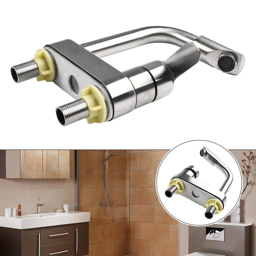 Easy To Clean Basin Faucet 2 Holes 304 Stainless Steel