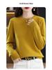 Soft & Cozy Women's Lace Round Neck Knit Sweater - Trendy Spring/Autumn 2025, Long Sleeve, Loose Fit