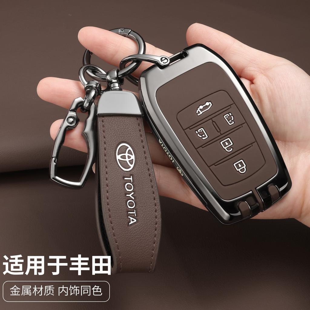 SRJU4 5 6 Buttons Car Key Cover Case For Toyota Alphard PREVIA Voxy Noah Esquire Vellfire Harrier Remote Shell Fob Holder Keychain