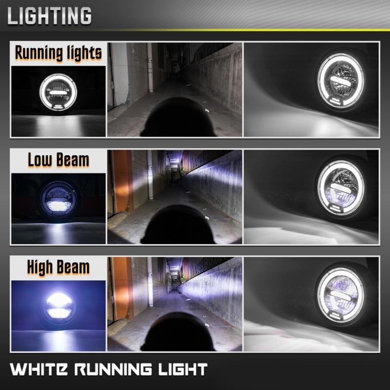 6.5 Inch Round LED Motorcycle Headlight with Brackets Assembly Suitable for Custom Bikes Cafe Racers Enhanced Visibility