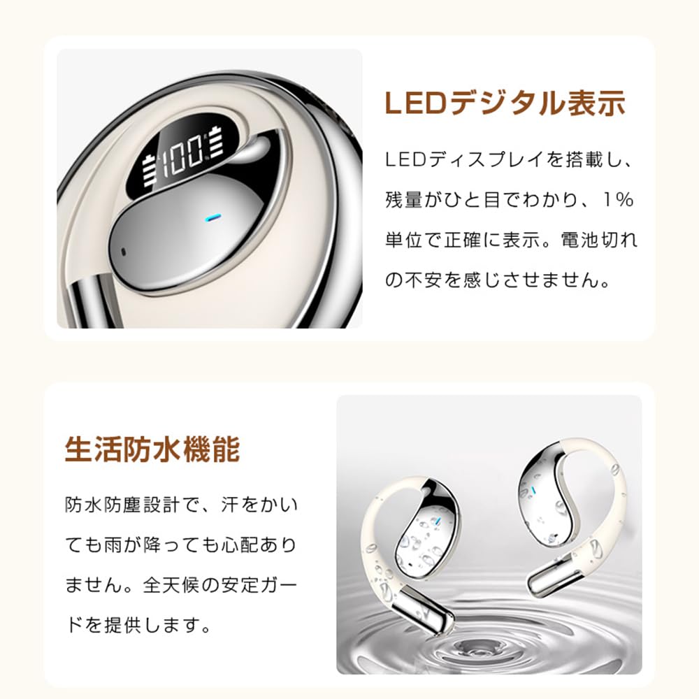New Model New Charging Case Wireless Earbuds with Rotating Air Conduction Bluetooth Instant ENC Noise LED Battery Level Fast IPX5 Up to 120 Hours