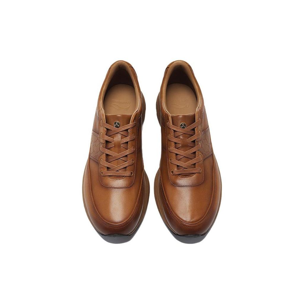 Li-Ning 1990 Commuter Series Einfache Bequeme Langlebige Low-Top Lifestyle Freizeitschuhe Herren Freizeitschuhe Gelb Braun ALJT069-1