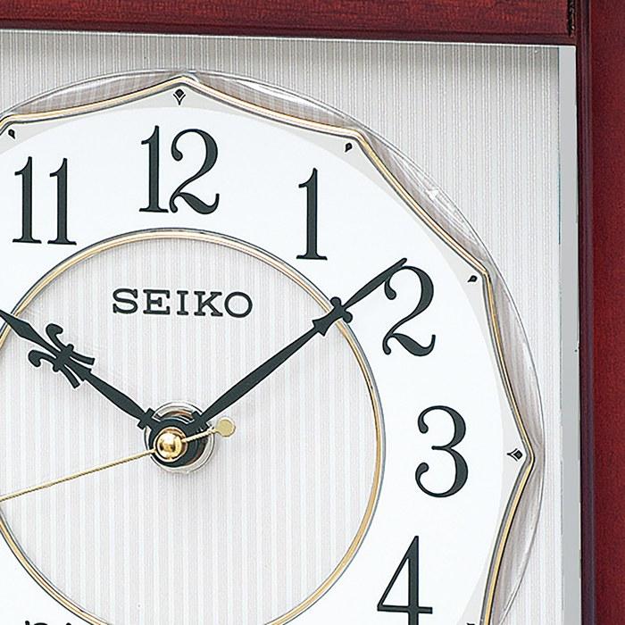 Seiko Clock Table Clock Radio-Controlled Analog Rotating Decoration Wood Case Brown Wood Grain BY242B