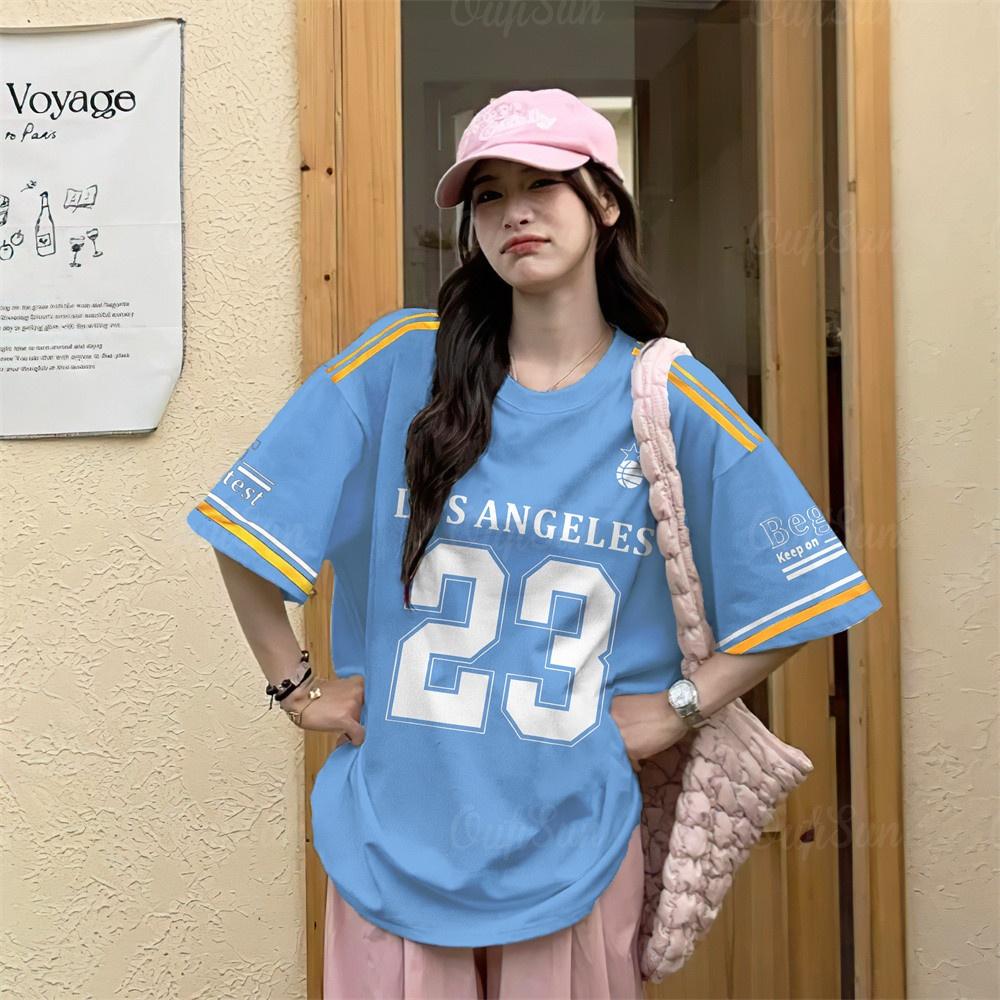 Women's Printed Summer Basic Short-Sleeve Crew Neck T-Shirt, Casual Retro Style, Plus Size Women's Sports Clothing