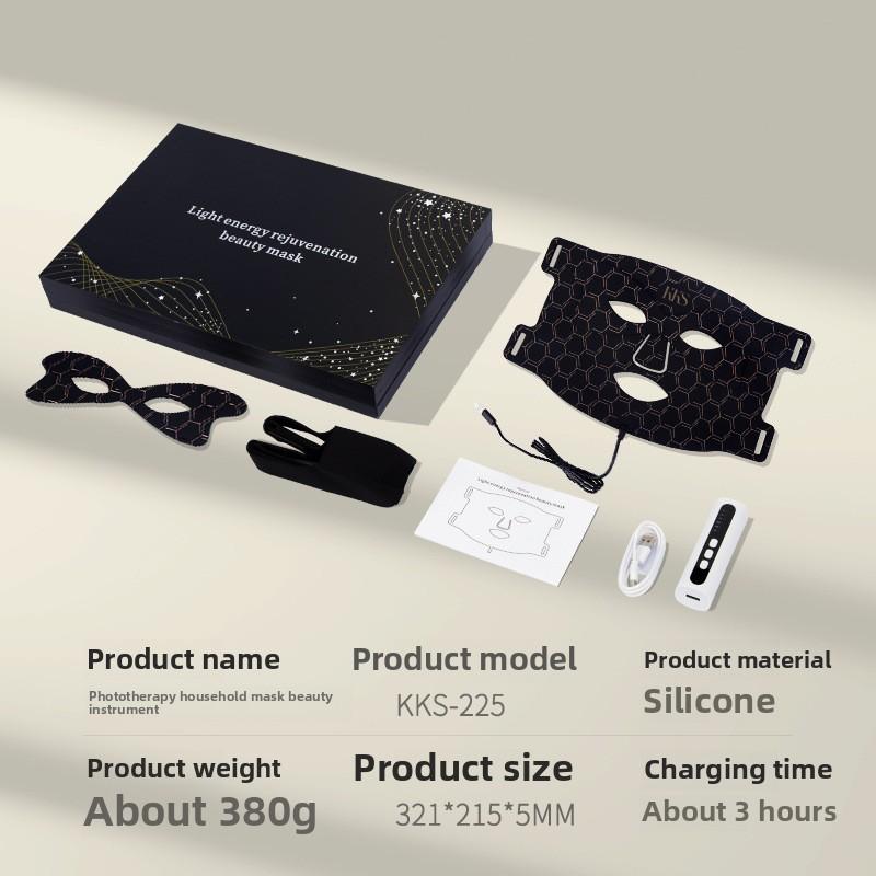 Ulepszona Silikonowa Maska Kosmetyczna do Fotonowego Odmładzania Skóry, Czerwone i Niebieskie Światło LED, Maska na Twarz do Domowego Użytku, Instrument na Podczerwień
