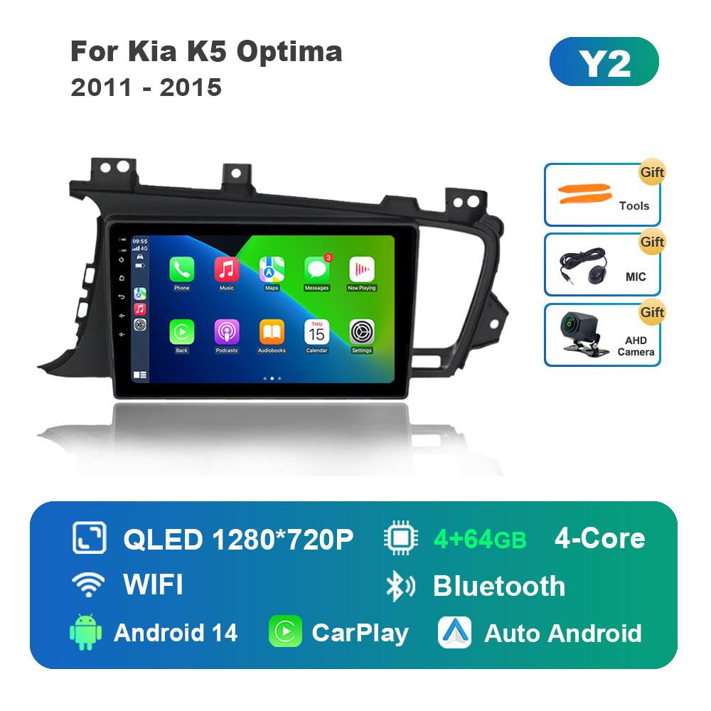 Bluetooth WiFi Navigation GPS for Kia K5 Optima 2011 - 2015 Android 14 Car Video Multimedia Player Split Screen 4G Auto Tools