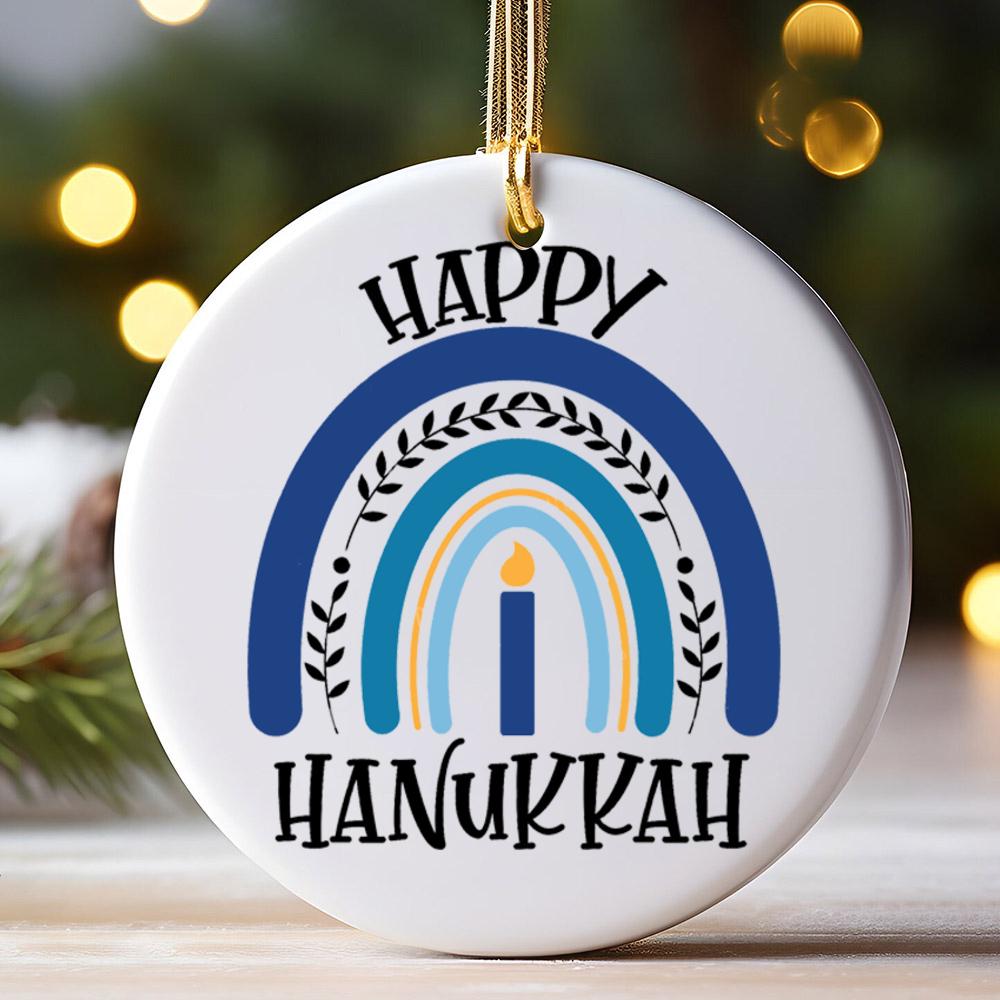 Happy Hanukkah Ornament Chrismukkah Keepsake Interfaith Family Gift Ideas Je and Christian Family Decorations