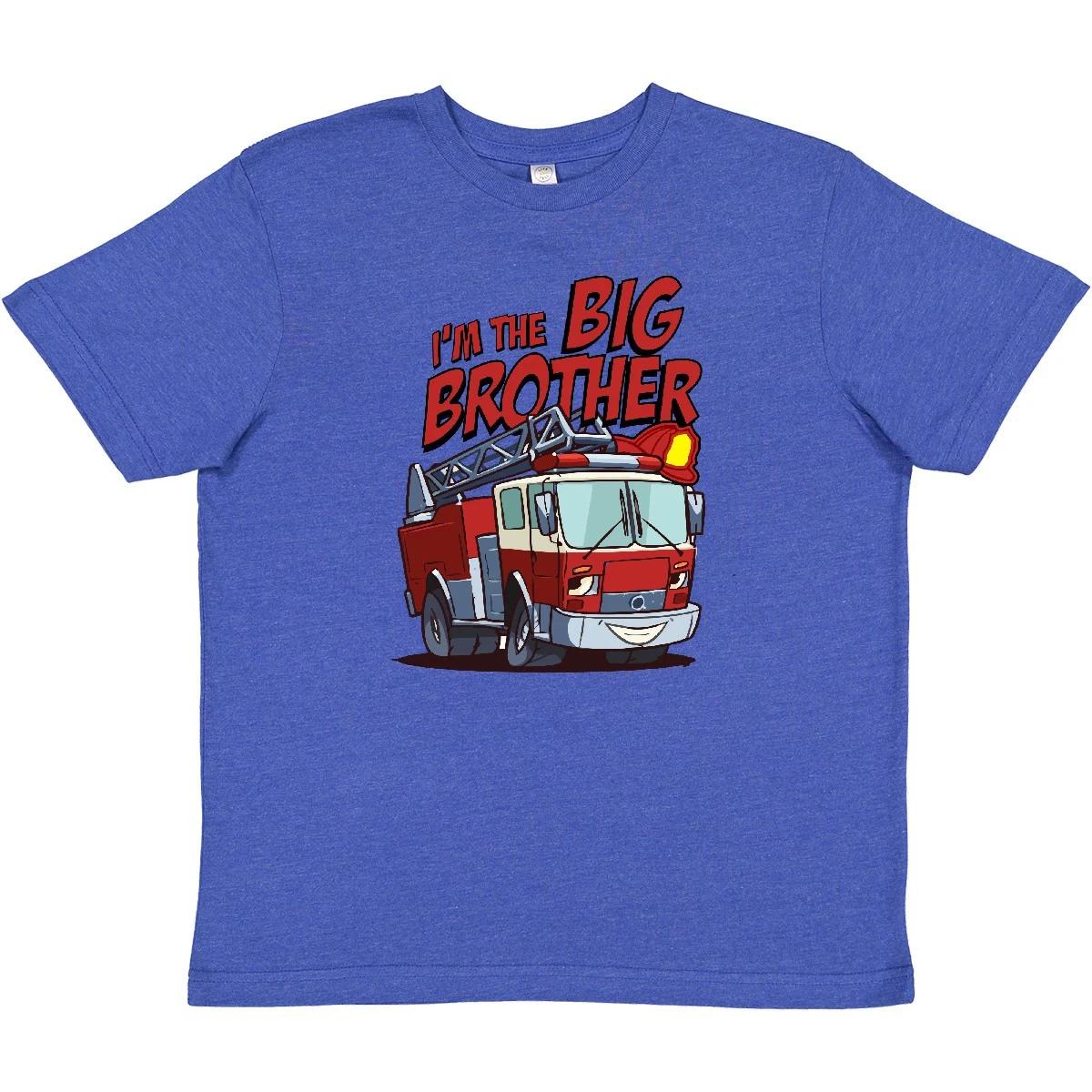 

Inktastic Big Brother Fire Truck Youth T-Shirt Engine Tee Kids Children Child 100