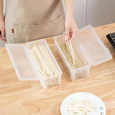 1950ML Noodle Storage Box Good Seal Lock Design Transparent Large Capacity Rectangular Kitchen Groceries Long Noodle