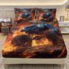Kids Monster Truck Fitted Sheet Set, 3D Space Galaxy Dinosaur Bed Sheet Set Full Size, Boys Fitted Sheet Set and Pillowcases