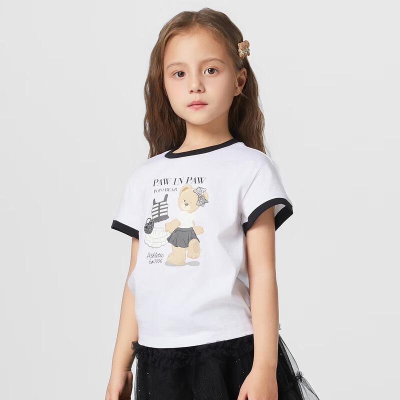 PawinPaw Girls  Cartoon Bear Short Sleeve T-shirt 100