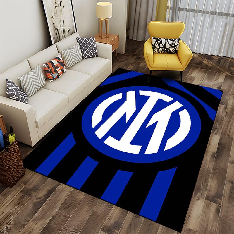 Blue Black Striped Logo Carpet Suitable As a Non-slip Mat for the Living Room or Bedroom Sofa