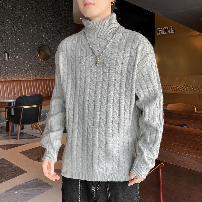 Men's Turtleneck Sweater Fall/Winter Underwear Trendy Fashion Warm Sweater Thicken Knit Sweater