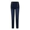 Summer Women's Button Slim Front And Back Pocket Zipper Design Leggings Leg Work Pants Denim Trousers