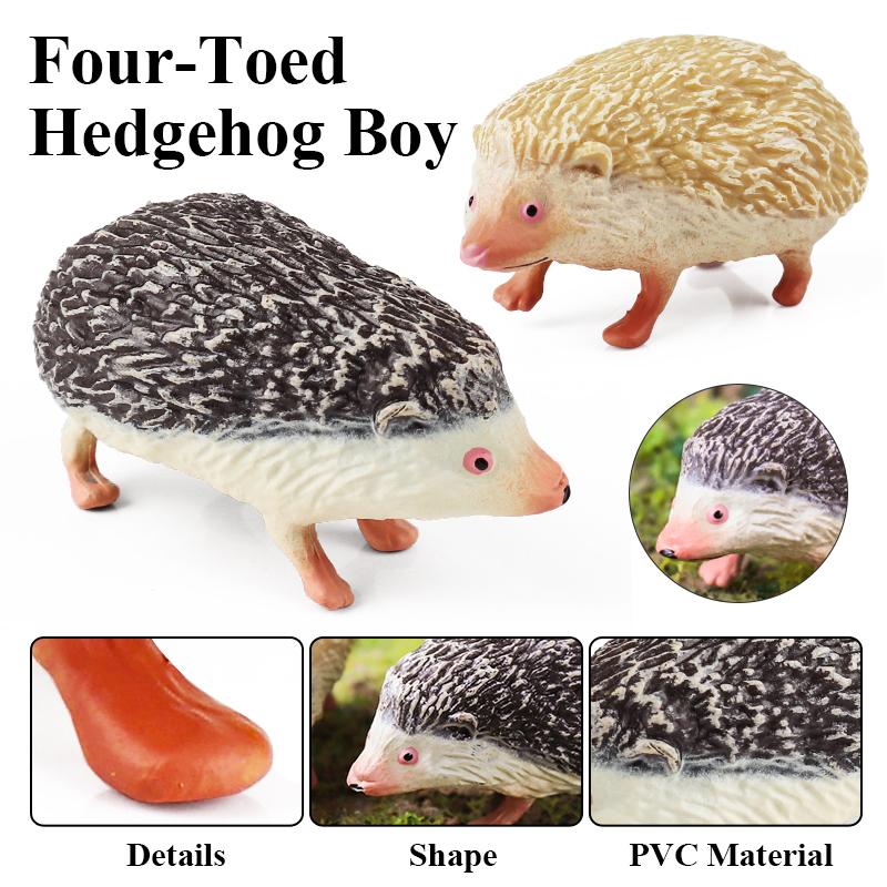 Oenux Simulation Wild Jungle Forest Animals Hedgehog Model Action Figures Cake Topper Party Favor Cute Education Kid Toy Gift