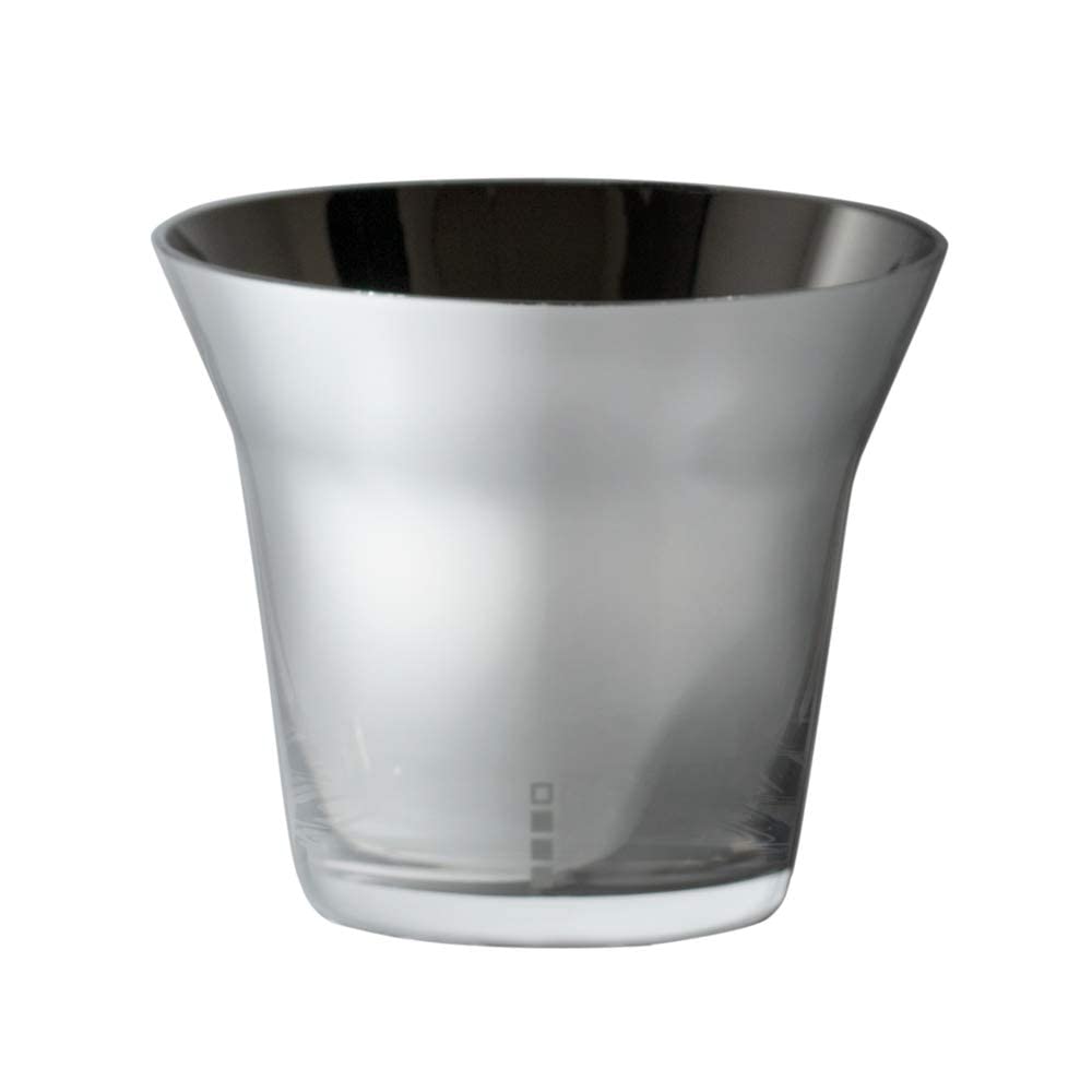 Wired Beans Wired Beans Glass for a Lifetime ROCK Tumbler Rock Glass Tumbler Glass Highball Glass 370ml Domestic Cedar Box (Titanium Silver)