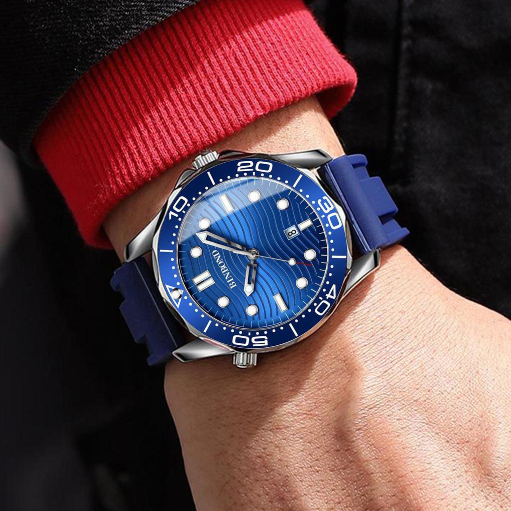 Binbond Luxury Men's Quartz Watch - Waterproof, Luminous, Rotating Dial