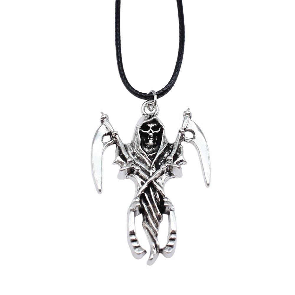 45cm Necklace Leather Chain Big Skull Halloween Kids' Jewelry Materials QN064