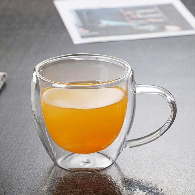 

Heat-Resistant Double-Walled Glass Mugs with Handles (Set of 2)