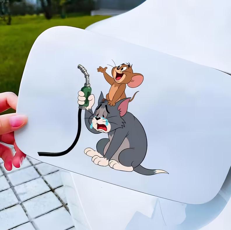 Автомобильная наклейка 3D Том и Джерри Tom and Jerry 10X10см 