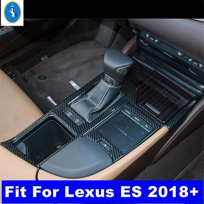 Carbon Fiber Look Car Gear Shift Storage Box Control Decor Panel Cover Trim For Lexus ES 2018 -  Interior Refit Accessories