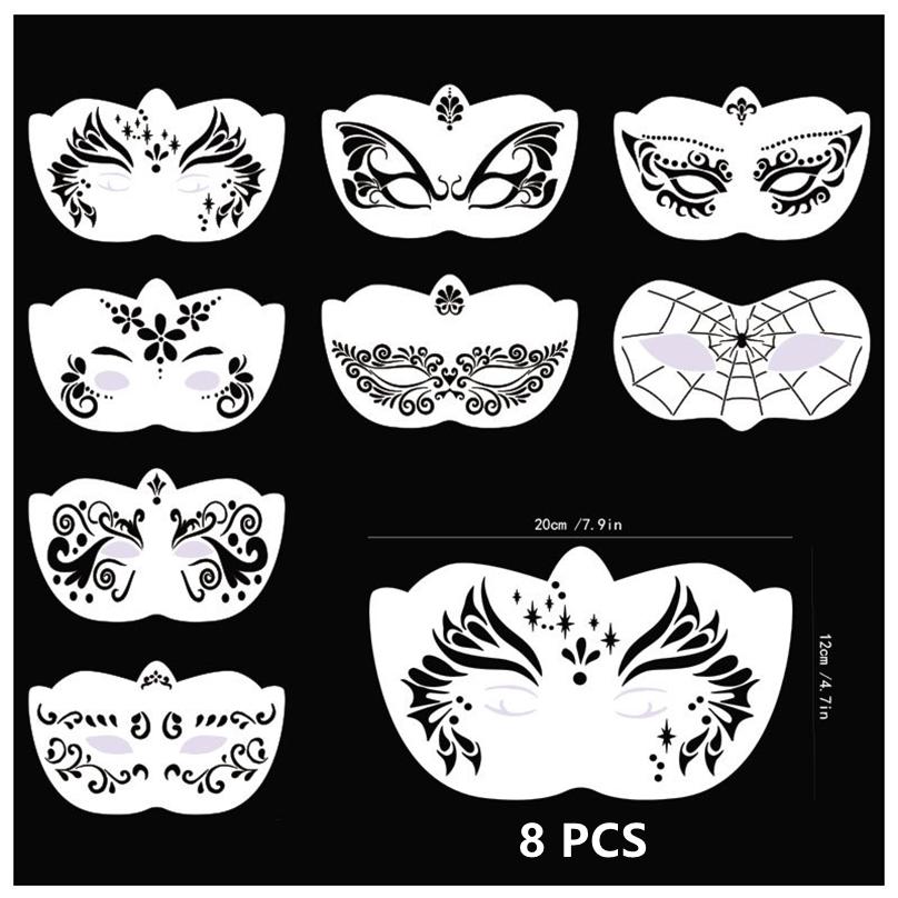 Kit di Stencil per Pittura Facciale, Modelli Riutilizzabili Vuoti per Tatuaggi Facciali e Body Painting, Strumenti Creativi DIY per Disegno per Bambini e Adulti