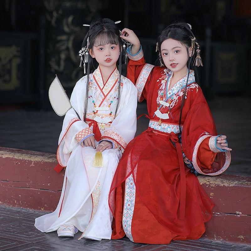 Warring States Hanfu Set for Kids: Spring/Autumn 2025 Mid-Autumn Festival Traditional Chinese Costume